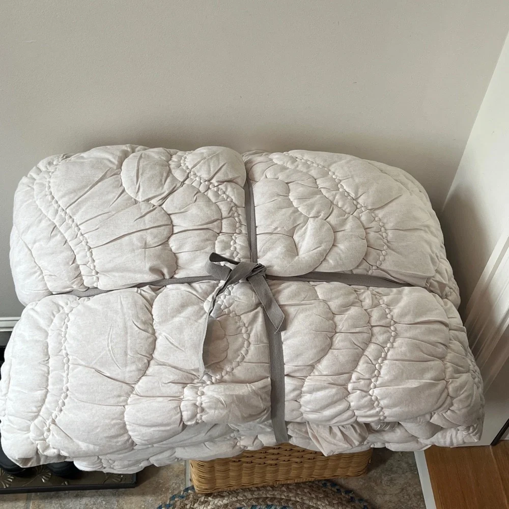 Anthropologie Brooke Heathered Jersey Cotton Quilt NWT